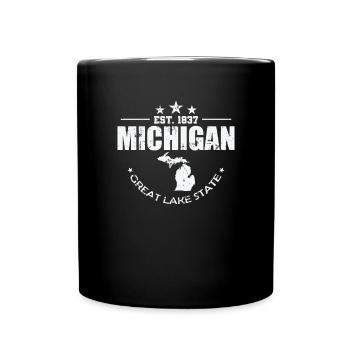 Michigan Est. 1837 Great Lake State USA - Full Colour Mug - black - Front