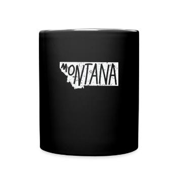 Montana Carte Contour États-Unis États-Unis Amérique - Mug uni - noir - Devant