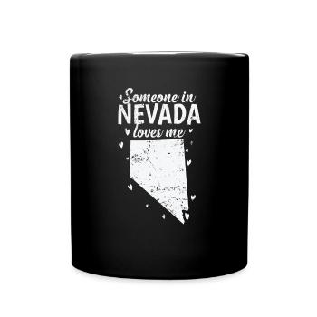 Nevada Someone in Nevada loves Me USA Amerika - Tasse einfarbig - Schwarz - Vorne