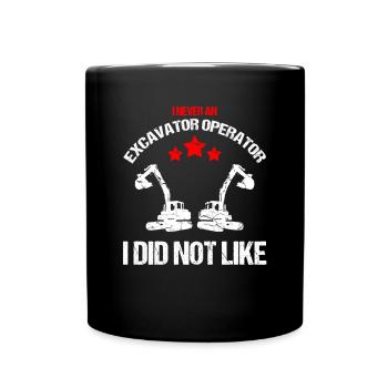 Back Bagger Constrution für Bediener - Tasse einfarbig - Schwarz - Vorne
