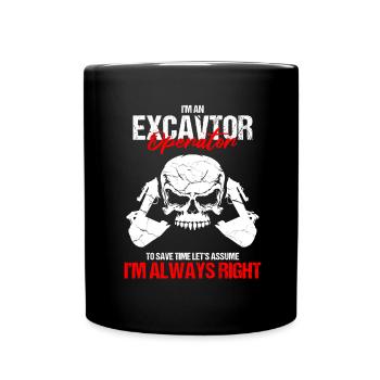 Excavator for excavator operator - Full Colour Mug - black - Front
