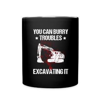 Pelles pour opérateurs de machinerie lourde - Mug uni - noir - Devant