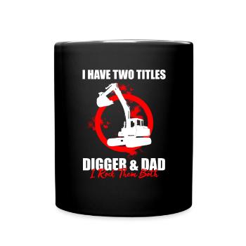 Back Operator für Bagger Sand Digger - Tasse einfarbig - Schwarz - Vorne