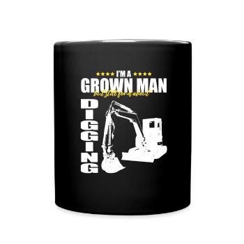 Back Operator for Excavator Sand Digger - Full Colour Mug - black - Front