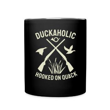 Duckaholic duck hunting - Full Colour Mug - black - Front