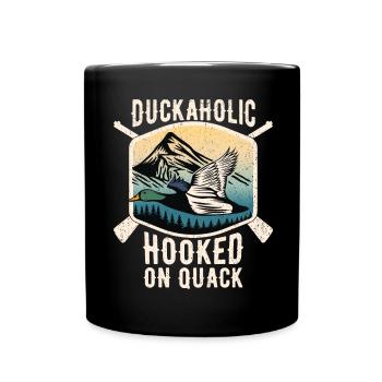 Duckaholic duck hunting - Full Colour Mug - black - Front