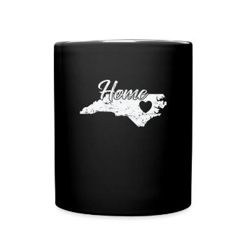 North Carolina Home mit Herz USA Amerika - Tasse einfarbig - Schwarz - Vorne