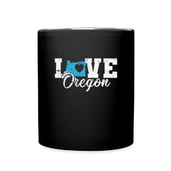 Oregon Love USA Amerika Bundesstaat - Tasse einfarbig - Schwarz - Vorne