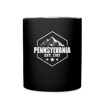 Pennsylvania Est. 1787 USA Amerika - Tasse einfarbig - Schwarz - Vorne