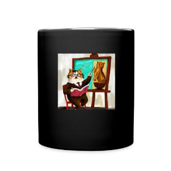 Cat Art History - Full Colour Mug - black - Front