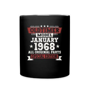 Born 1968 January 55th birthday Gift man - Full Colour Mug - black - Front