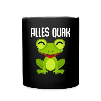 Frosch Frösche Alles Quak - Tasse einfarbig - Schwarz - Vorne