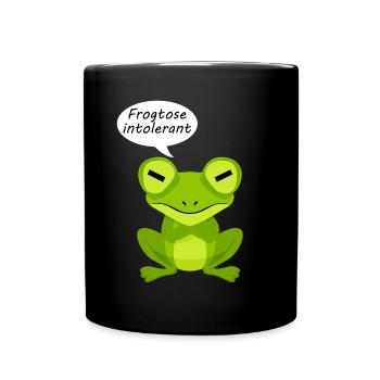 Frösche Wortspiel Frosch - Tasse einfarbig - Schwarz - Vorne