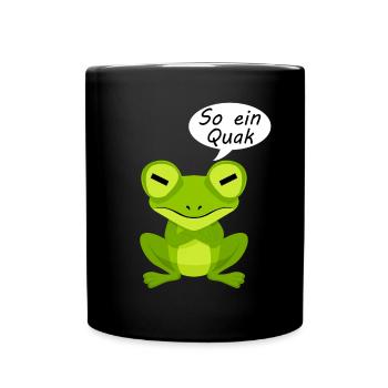 Frosch Frösche - Tasse einfarbig - Schwarz - Vorne