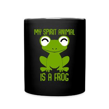 Frosch niedliche Frösche - Tasse einfarbig - Schwarz - Vorne