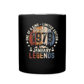 Born 1979 January 44th birthday Gift man - Full Colour Mug - black - Front
