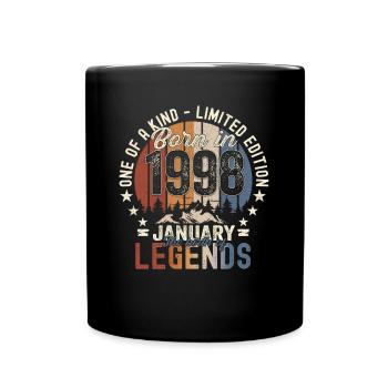 Né le 25 janvier 1998 Homme cadeau - Mug uni - noir - Devant