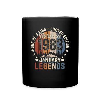 Born 1983 January 40th birthday Gift man - Full Colour Mug - black - Front
