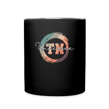 Tennessee TN Buchstabe USA Amerika - Tasse einfarbig - Schwarz - Vorne