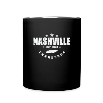 Tennessee Nashville Est. 1972 USA Amerika - Tasse einfarbig - Schwarz - Vorne