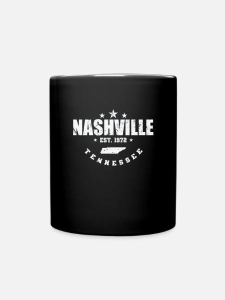 Tennessee Nashville Est. 1972 USA Amerika - Tasse einfarbig - Schwarz