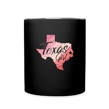 Texas Girl Map Outline USA Amérique - Mug uni - noir - Devant