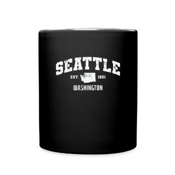 Washington Seattle Est. 1851 USA Amerika - Tasse einfarbig - Schwarz - Vorne