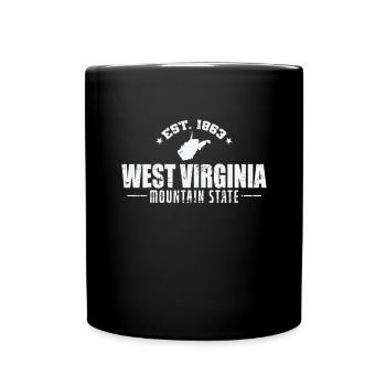 West Virginia Est. 1863 Mountain State USA - Full Colour Mug - black - Front