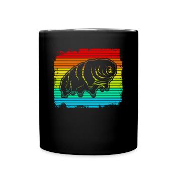 Tardigrade Retro Water Bear Tardigrades - Full Colour Mug - black - Front