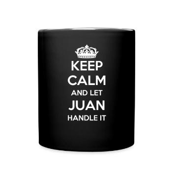 Keep Calm Handle It - First Name Name Funny Juan - Full Colour Mug - black - Front