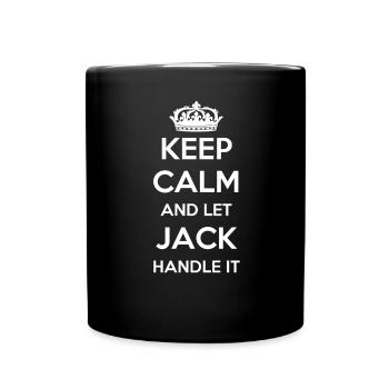 Keep Calm Handle It - First Name Name Funny Jack - Full Colour Mug - black - Front