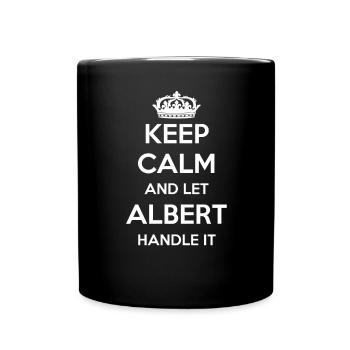 Keep Calm Handle It - First Name Surname Funny Albert - Full Colour Mug - black - Front