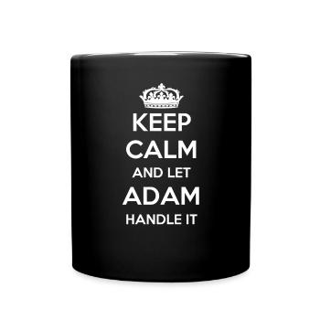 Keep Calm Handle It - Prénom Nom Funny Adam - Mug uni - noir - Devant