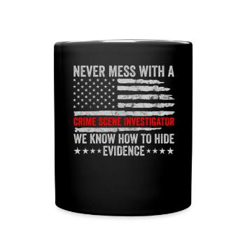 Forensic Technician Crime Scene Investigator Forensic Sentence - Full Colour Mug - black - Front