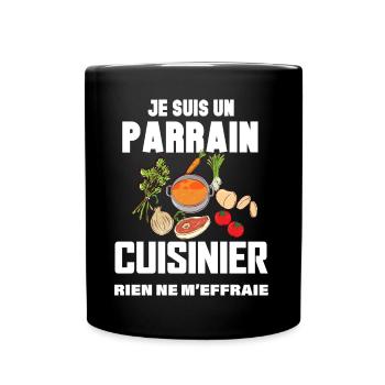 Parrain cuisinier Humour Cadeau Homme - Mug uni - noir - Devant