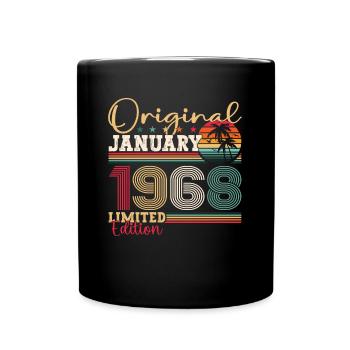 Born 1968 January 55th birthday Gift man - Full Colour Mug - black - Front