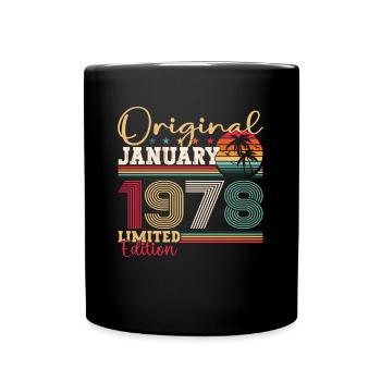 Né en 1978 janvier 45e anniversaire cadeau homme - Mug uni - noir - Devant