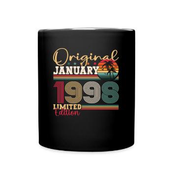 Né le 25 janvier 1998 Homme cadeau - Mug uni - noir - Devant