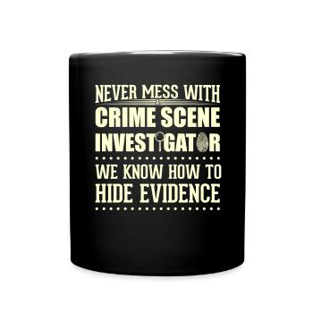 Crime Scene Crime Laboratory Crime Scene Investigator - Full Colour Mug - black - Front