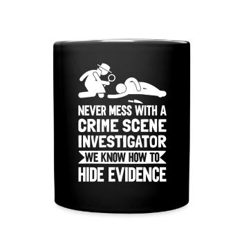 Crime Scene Crime Laboratory Crime Scene Investigator - Full Colour Mug - black - Front