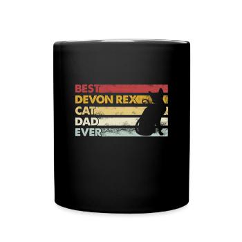 Best Father Ever - Devon Rex Cat - Full Colour Mug - black - Front