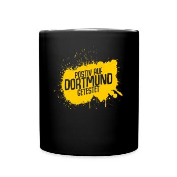 Positiv auf Dortmund getestet Dortmunder - Tasse einfarbig - Schwarz - Vorne