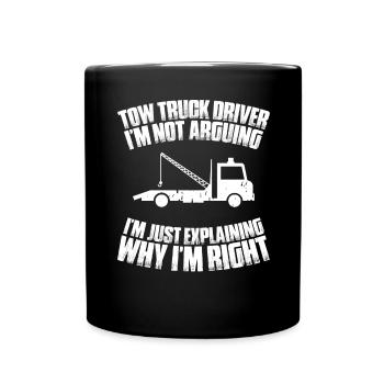 Conducteur de dépanneuse de service - Mug uni - noir - Devant