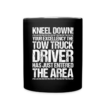 Conducteur de dépanneuse de service - Mug uni - noir - Devant