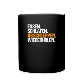 Abschlepper Abschleppdienst Tow Truck Driver - Tasse einfarbig - Schwarz - Vorne
