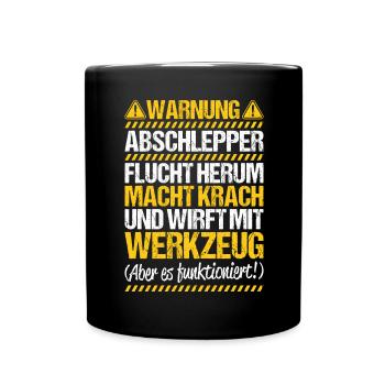 Abschlepper Abschleppdienst Tow Truck Driver - Tasse einfarbig - Schwarz - Vorne