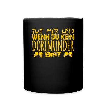 Dortmunder lustig Dortmund - Tasse einfarbig - Schwarz - Vorne