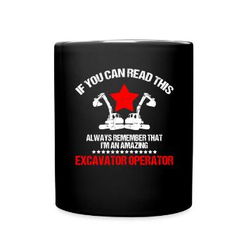 Conception des opérateurs d’équipement lourd et des opérateurs d’excavatrices - Mug uni - noir - Devant