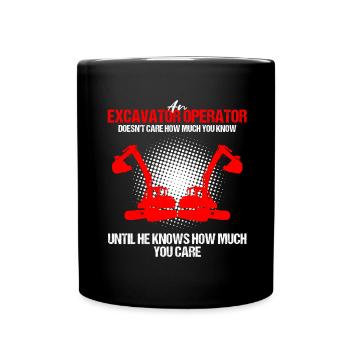 Baggerführer für Bagger und Sandbagger - Tasse einfarbig - Schwarz - Vorne