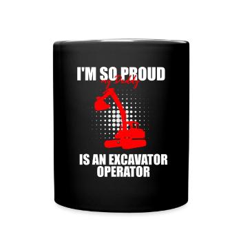 Excavator design for excavator operators - Full Colour Mug - black - Front
